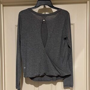 Lululemon Athletica Gray Long Sleeve Wrap Blouse